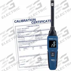 REED INSTRUMENTS Thermo-Hygrometer/Traceable Calibration: Included, Humidity/Temp, -4°F to 140°F (MPN R1610-NIST). Key specifications — attr1107597: REED INSTRUMENTS; attr1134764: Included.