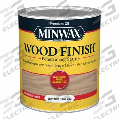 MINWAX Wood Stain: Wood Stain, Interior, Oil, 1 qt Container Size, Wood, Silvered Gray - Wood Stains