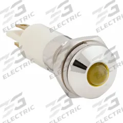 APPROVED VENDOR Raised Panel Light: 10 mm Panel Mounting Hole Dia, LED, Yellow, Raised Head, M10 (MPN 24M076). Key specifications — Brand: APPROVED VENDOR; Electrical Connection: 0.11 Male Quick Disconnect.