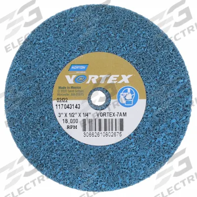 NORTON Bond Non Woven Wheel: 3 in Dia x 1/2 in W, 1/4 in Arbor Hole, Aluminum Oxide - Deburring Wheels for Carbon Steel & Soft Metals