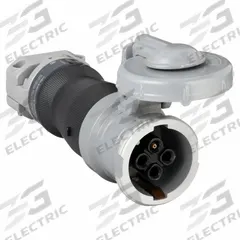 HUBBELL Pin and Sleeve Connector: Gray, 250V DC/600V AC, Three Phase, 30 A, 3 Pole, 4 Wire (MPN HBL430CS2W). Key specifications — Brand: HUBBELL.