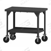 DURHAM MFG Workbench: Fixed Ht, Steel, 72 in x 36 in, 5,600 lb Overall Load Capacity (MPN HDWBMFL-3672-8PH-95). Key specifications — Unit Type: Not Expandable or Modular; Includes: (2) Drawer Mounting Brackets; Assembly: Fully Assembled; Wheel Material: Phenolic; Frame Material Finish: Powder Coated; Mobility: Casters; Height Adjustability: Fixed Height; Brand: DURHAM MFG.