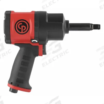 CHICAGO PNEUMATIC Air Impact Wrench: Compact, 1/2 in Drive, Pistol-Grip, Square - Pistol-Grip Air-Powered Impact Wrenches with Extended Anvils