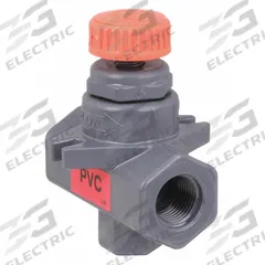 HAYWARD Needle Valve: Inline Valve Body, PVC, Screw-In Bonnet, 1/2 in Pipe Size, FNPT x FNPT, Female (MPN NVA1050T). Key specifications — For Media: Water; Standards: ASTM D 1784; Brand: HAYWARD; Valve Series: NVA; Connection Gender - Side 2: Female; Connection Gender - Side 1: Female; Connection Type - Side 1: NPT; Connection Type - Side 2: NPT.