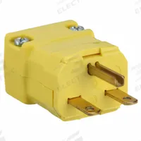 HUBBELL Straight Blade Plug: 6-15P, 250V AC, 15 A, 2 Pole, 3 Blade, Yellow (MPN HBL5666VY)
