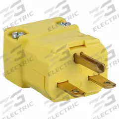 HUBBELL Straight Blade Plug: 6-15P, 250V AC, 15 A, 2 Pole, 3 Blade, Yellow (MPN HBL5666VY)
