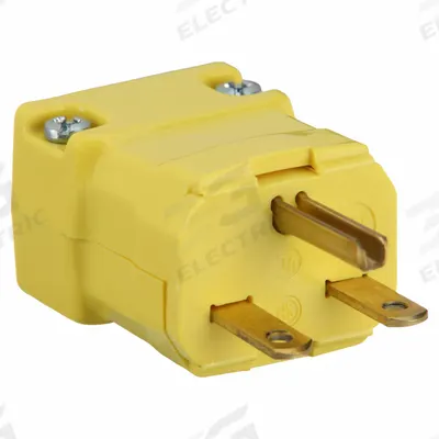 HUBBELL Straight Blade Plug: 6-15P, 250V AC, 15 A, 2 Pole, 3 Blade, Yellow (MPN HBL5666VY) - Hinged Plugs