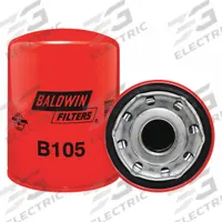 BALDWIN FILTERS Oil Filter: B105, 1 1/2"-12 Thread Size, 6 5/16 in Overall Ht, Oil, Detroit, Spin-On. Key specifications — Baldwin Interchange: B105; Brand: BALDWIN FILTERS; Compatible Vehicle Make: Detroit; Includes: Integral Gasket; Media Material: Cellulose.