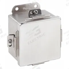 HOFFMAN Enclosure: 304 Stainless Steel, 4 in x 4 in x 3 in, NEMA 12/3R/4/4X, Solid Cover, Clamp On (MPN A404NFSS). Key specifications — Brand: HOFFMAN; Closure Method: Clamps; Enclosure Material: 304 Stainless Steel; Knockouts: Not Included.