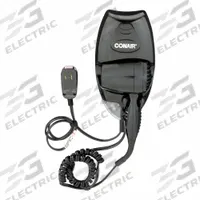 CONAIR Hair Dryer: Wall Mount, 1,600 W Watt, 6 ft Cord Lg, 2 Speeds, Black, 14 in Overall Ht, Gloss (MPN 134BW). Key specifications — attr1034757: Black; attr1034765: No Bag.
