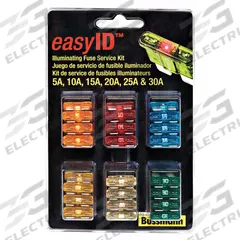 BUSSMANN Fuse Kit: Includes Series ATC-ID, Automotive Fuses, 5 A – 30 A Range (MPN ATM-ID-SK). Key specifications — Fuse Series Included: ATC-ID; Tool Included: None; Brand: BUSSMANN.