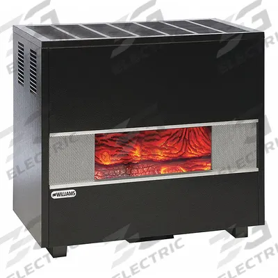 WILLIAMS COMFORT PRODUCTS Hearth Heater: Natural Gas, Visual Flame Cabinet - Freestanding Vented Gas Floor Heaters