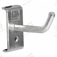 TRESTON Single Rod Pegboard Hook: 1 7/8 in x 1 31/32 in x 1 1/4 in, 5 Hooks, Screw-In, Surface (MPN 853241-51). Key specifications — Mounting Type: Surface; Includes: Black Holding Clip; Finish: Zinc-Plated; Color: Silver; Accessory Type: Single Hook; Locking System: Screw-In; Material: Steel; Brand: TRESTON.