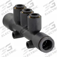 LEGRIS Push-Fit Tee Fitting: 10 mm OD x 8 mm OD x 8 mm OD Size, Polymer, 81 mm Overall Lg, Black (MPN 3304 10 08). Key specifications — Brand: LEGRIS.