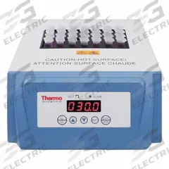 THERMO SCIENTIFIC Dry Bath: 11 1/4 in Overall Dp, 3 7/8 in Overall Ht, 7 7/8 in Overall Wd, Digital (MPN 88870001). Key specifications — Brand: THERMO SCIENTIFIC; Display Type: Digital; For Use With: Vessels; Accuracy: +/-0.5 °C; Voltage: 100/120V AC.