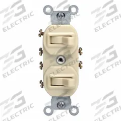 LEVITON Wall Switch: Toggle Switch, 3-Way, Maintained, White, 120/277V AC, 15 A (MPN 5243-W). Key specifications — Illuminated: No; Voltage Rating: 120/277V AC.