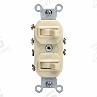 LEVITON Wall Switch: Toggle Switch, 3-Way, Maintained, White, 120/277V AC - Toggle Wall Switches