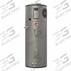 RHEEM Hybrid Electric Tank Water Heater: 208 to 240V, 40 gal, 5,000 W, Single Phase, 62 in Ht (MPN HPLD40-2RH). Key specifications — Phase: Single; Brand: RHEEM; Maximum Recovery Flow Rate: 27 gph @ 90°F Rise.