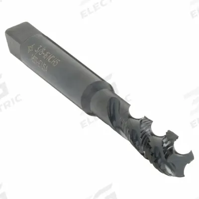CLEVELAND Spiral Flute Tap: 3/8"-16 UNC, 2B, 3 Flute, Semi-Bottoming Chamfer - Spiral-Flute Taps for Steel & Stainless Steel