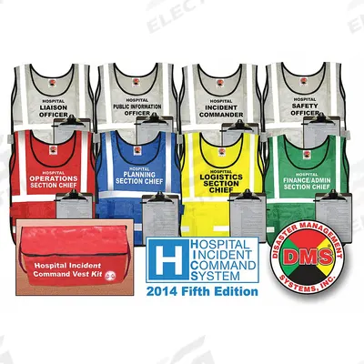 DISASTER MANAGEMENT SYSTEMS HICS 2014 Vest Kit: Safety Vest ANSI Class Class 1, Assorted - Health Care Facility Command Safety Vest