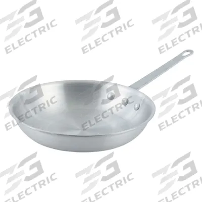 VOLLRATH Fry Pan: 10 in Top Dia, Aluminum, Silver, Aluminum, NSF Certified, Natural - Uncoated Frying Pans