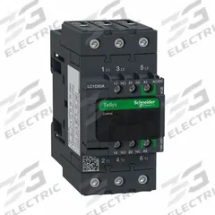 SCHNEIDER IEC Magnetic Contactor: Non-Reversing, 3 Poles, 3NO Contacts, 50 A, 120V AC/240V AC Coil (MPN LC1D50AKUE). Key specifications — Brand: SCHNEIDER; Integrated Surge Suppression: No.