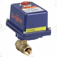 DYNAQUIP CONTROLS Electrically Actuated Two-Way Ball Valve: 3/4 in, Brass, 120V AC, FNPT x FNPT (MPN EHG24ATE20). Key specifications — Included Mounting: ISO 5211 Actuator Mounting Pad; Brand: DYNAQUIP CONTROLS; Stem Material: Nickel-Plated Brass; Actuator Features: Manual Override.