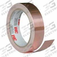 3M Conductive Electrical Tape: 3/8 in Wd, 18 yd Lg, 2.6 mil Thick, 600 V Volt Rating, Brown, Acrylic (MPN 1181-3/8"X18YD)