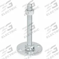 JW WINCO Male-End Leveling Mount: Swiveling Stud, 3/8"-16 Thread Size, 1.97 in, 1,798 lbf Capacity (MPN 40-50-3/8X16-100-B0-SK). Key specifications — Base Shape: Round; Load Capacity: 1,798 lbf; Mounting Holes: Mounting Holes Included; Includes: Nut; Hex Size: 11/16 in.