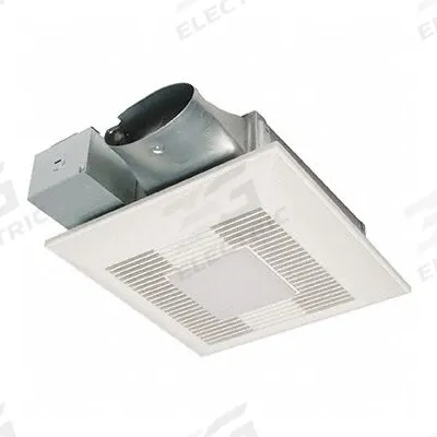 PANASONIC Exhaust Fan: Ceiling/Wall, 0.9 sones, Humidity Sensor, 2 Speed - Bathroom Exhaust Fans with Light