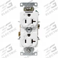 LEVITON Plugs and Receptacles: Duplex, 5-20, White, 125V AC, 20 A, 2 Pole / 3 Wire (MPN C5362-W)