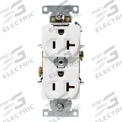 LEVITON Plugs and Receptacles: Duplex, 5-20, White, 125V AC, 20 A, 2 Pole / 3 Wire (MPN C5362-W)