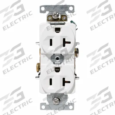 LEVITON Plugs and Receptacles: Duplex, 5-20, White, 125V AC, 20 A, 2 Pole / 3 Wire (MPN C5362-W) - General Purpose Receptacles