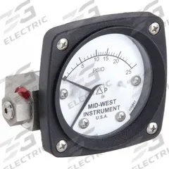 MIDWEST INSTRUMENT Differential Pressure Gauge: Back, 1/4 in NPT Female, ±3-2-3% Gauge Accuracy, 120 (MPN 120-SA-00-OO-25P). Key specifications — Sensor Type: Piston; Series: 120; Housing Material: 316L Stainless Steel; Certificate of Calibration: Not Included; Gauge Accuracy: ±3-2-3%.