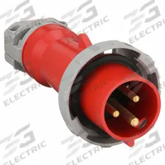 HUBBELL Pin and Sleeve Plug: Red, 480V AC, Single Phase, 30 A, 2 Pole, 3 Wire, IEC Grounding (MPN HBL330P7W). Key specifications — Brand: HUBBELL.