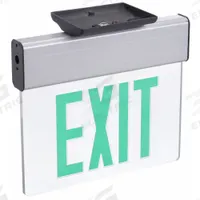 Edge-lit Exit Sign: 1 Faces, Green, Aluminum, Universal Field Selectable Chevrons, LED, Silver (MPN EDG 1 G M6). Key specifications — Housing Color: Silver; Brand: LITHONIA LIGHTING; Lighting Technology: LED; Self Diagnostics: No; Housing Material: Aluminum; Text Color: Green.