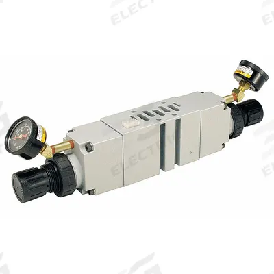 Parker Manifold Air Regulator: 6 cfm Max Flow Rate, 5 psi to 125 psi, 120°F Max Op Temp - Speedaire Sandwich Manifold Compressed Air Regulators
