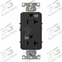 LEVITON Plugs and Receptacles: Duplex, 5-20, Black, 125V AC, 20 A, 2 Pole / 3 Wire (MPN WDR20-E)