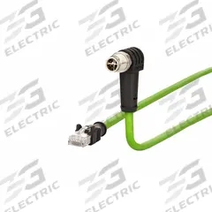 METZ CONNECT Ethernet Cable: Cat7, M12 Male Angle x RJ45 Male Straight, 10 m Lg, PUR, Green (MPN 142M2X59100 (new)). Key specifications — Brand: METZ CONNECT; Cable Jacket Color: Green; End 1 Coding: X; IP Rating: IPX5; Performance Category: Cat7.