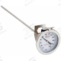 DWYER Clip On Dial Thermometer: 0°F to 220°F, +/- 2% Accuracy, 8 in Stem Lg, Fahrenheit (MPN CBT1780131). Key specifications — Accuracy: +/- 2%; Brand: DWYER; Temperature Units: Fahrenheit.