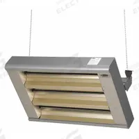 FOSTORIA Electric Infrared Heater: 7500W Watt Output, 240V AC, 1 or 3 Phase, Hardwired, Quartz Lamp (MPN 343-60-THA-240V). Key specifications — Wattage Output: 7500W; Voltage: 240V AC; Brand: FOSTORIA; Electrical Connection: Hardwired; Element Type: Quartz Lamp; Housing Color: Silver; Housing Material: Aluminum; Overall Dimensions - L x W x D: 33 in x 21-1/2 in x 11 in.