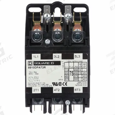 SCHNEIDER Definite Purpose Contactor: 3 Poles, 120V AC, 75 A - Non-Reversing Definite Purpose Contactors
