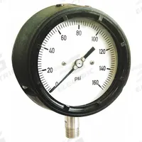 APPROVED VENDOR Industrial Pressure Gauge: 0 psi to 3,000 psi, White, 4 1/2 in Dial, 1/2 in NPT Male (MPN 36JV24). Key specifications — Brand: APPROVED VENDOR; Accuracy: ±1.0%; Dial Color: White; Gauge Wetted Parts: Stainless Steel; Case Material: Plastic; Vibration Resistance Properties: None; Pressure Range: 0 psi to 3,000 psi.