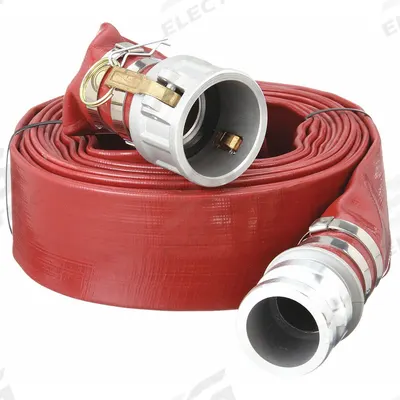APPROVED VENDOR Water Discharge Hose: 4 in Hose Inside Dia., 50 ft Hose Lg, 100 psi, Red - PVC Water Discharge Hose Assemblies with Synthetic Fabric Reinforcement