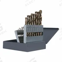 CLE-LINE Jobber Length Drill Bit Set: 19 Pc, 1 mm to 10 mm by 0.5 mm, 135° Split Point (MPN C21166). Key specifications — attr1236168: Metal Index.