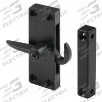 PRIME-LINE Latch Kit: Latch and Keeper, 2 3/4 in Overall Ht, 1 in Overall Lg, 1/2 in Overall Wd (MPN A 104). Key specifications — Brand: PRIME-LINE; Product Type: Latch and Keeper; Color: Black.