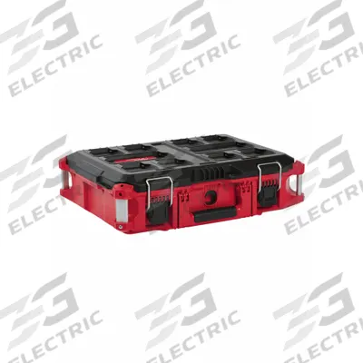 MILWAUKEE PACKOUT Tool Case: 22 1/8 in W x 16 3/16 in D x 6 1/2 in H, Plastic, Black/Red - PACKOUT Tool Organizer Boxes