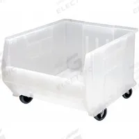 QUANTUM STORAGE SYSTEMS Mobile Bin: 23 7/8 in Overall Lg, 16 1/2 in x 11 in, Clear, Stacking Capable (MPN QUS964MOBCL). Key specifications — Mobility: Mobile; Material: Plastic; Brand: QUANTUM STORAGE SYSTEMS; Stackable: Stacking Capable.
