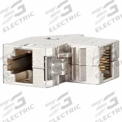 METZ CONNECT Coupler Module: Cat6A, Data/HDBaseT/Power, 8 Poles, 90° Angled, Cable, Zinc Die-Cast (MPN 1309A1-I). Key specifications — Housing Material: Zinc Die-Cast; Mounting Type: Cable; Connector Color: Metallike; Performance Category: Cat6A; Application: Power; Connector Gender: Female; Connector Orientation: 90° Angled; RJ45 Connector Type: E-DAT Module Coupler.
