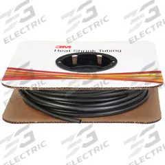 3M Heat Shrink Tubing: 0.09 in I.D. Before Shrinking, 0.05 in I.D. After Shrinking, 100 ft Lg, Black (MPN FP301-3/32-100'-BLACK-SPOOL). Key specifications — Color: Black; Brand: 3M.